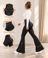 High Waisted Flare Leggings for Women – Tummy Control Yoga Leggings